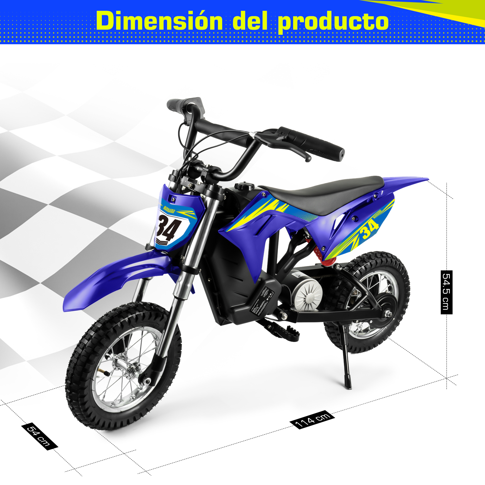 Foto 7 pulgar | Motocicleta para Adolescente Generac S10091 Azul Batería Recargable 36v 4ah 3 Modos de Velocidad