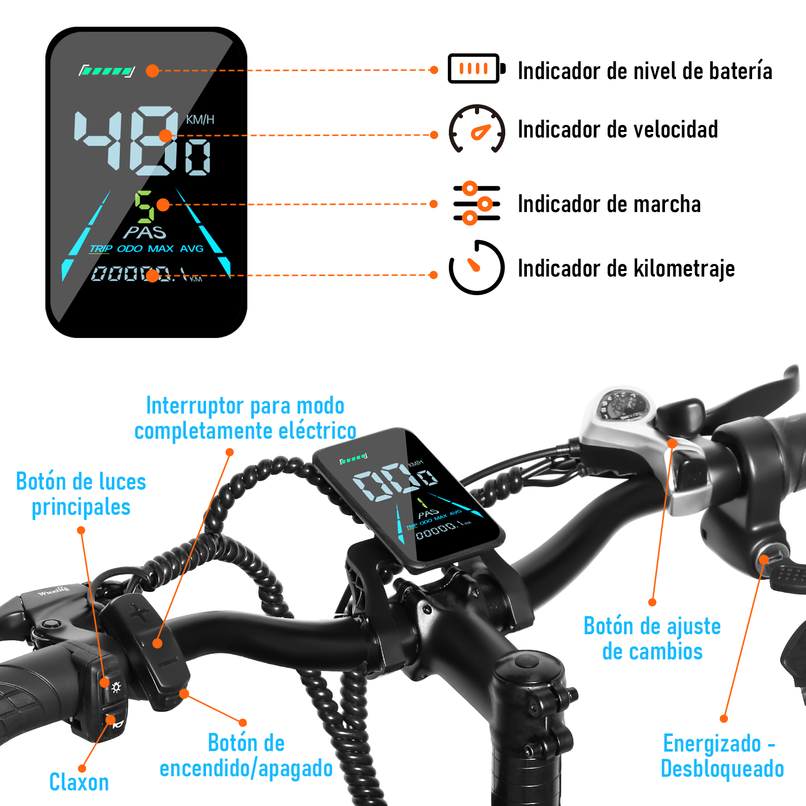 Foto 4 pulgar | Bicicleta Eléctrica Plegable Honey Whale K7 Negro