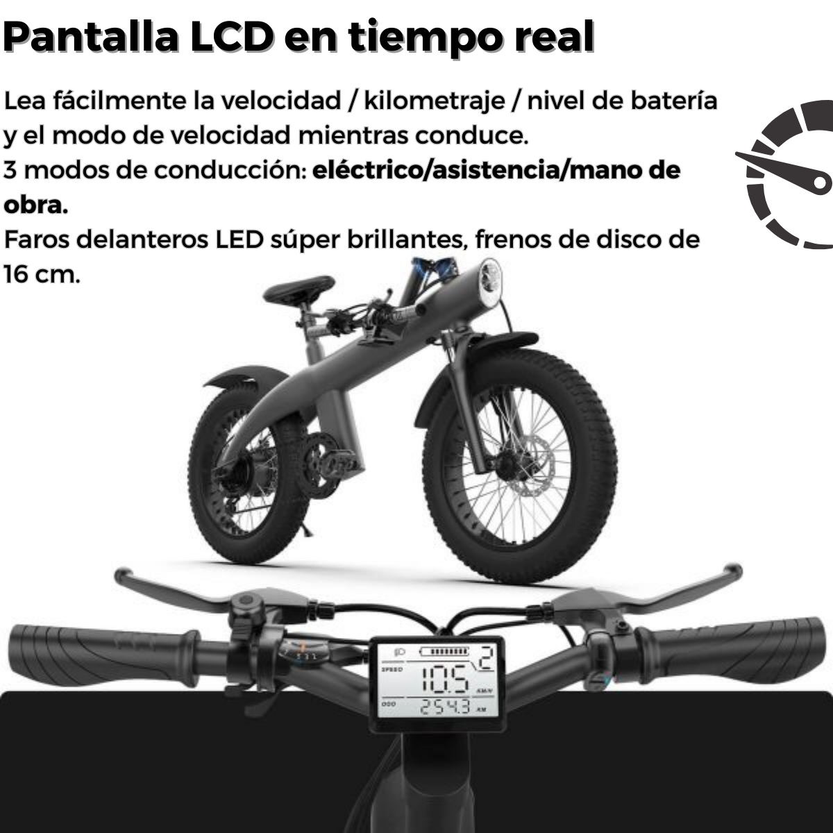 Foto 3 pulgar | Bicicleta Eléctrica De Alto Rendimiento Con Pantalla Lcd Y Motor Potente De 750w Gris