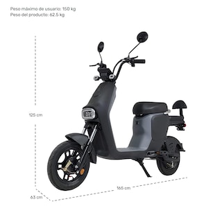 Foto 7 | Bicicleta Electrica Scooter 35km/h Autonomía 100km 3 Vel 12v Gris