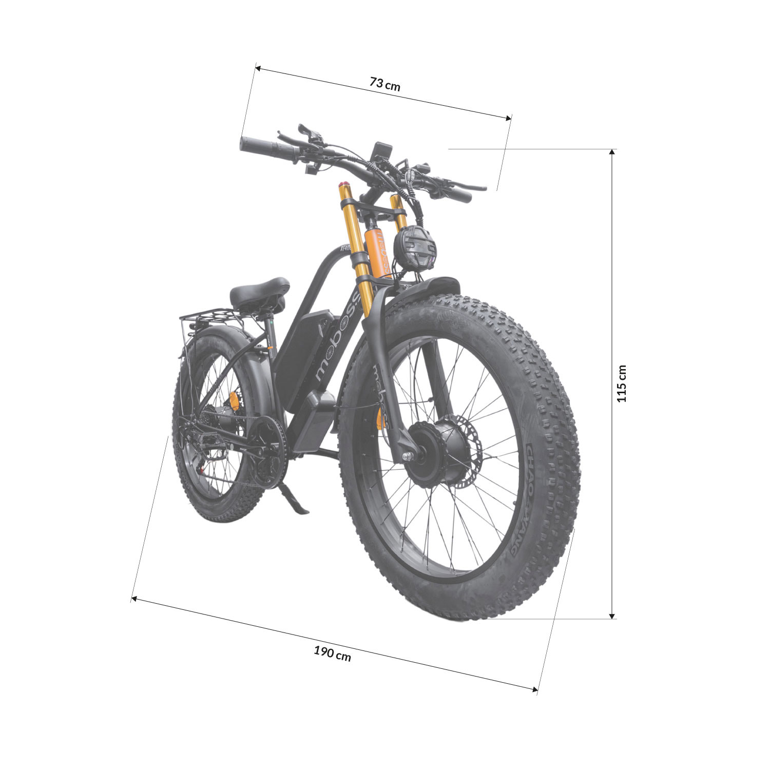 Foto 9 pulgar | Bicicleta Eléctrica Moboss Xf4000 Negro Mtb Fatbike 1000w X 2 26''
