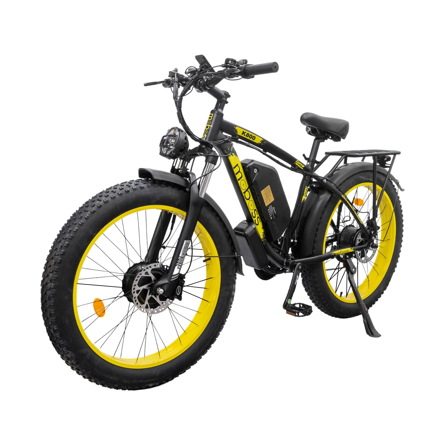 Bicicleta Eléctrica Moboss K800 Amarillo Mtb Fatbike 1000w X 2 26'' $27,499