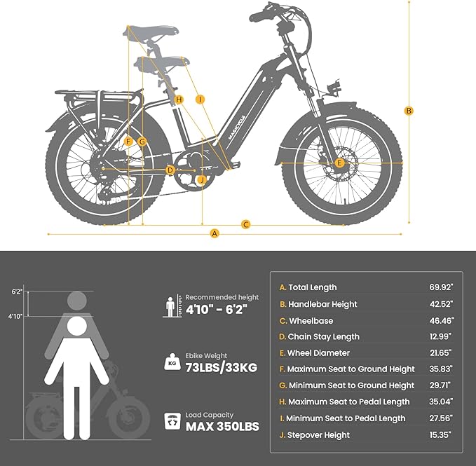 Foto 5 pulgar | Bicicleta Electrica Plegable Hipeak 750w 48v E-bike  Amarilla