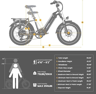 Foto 4 | Bicicleta Electrica Plegable Hipeak 750w 48v E-bike Amarilla