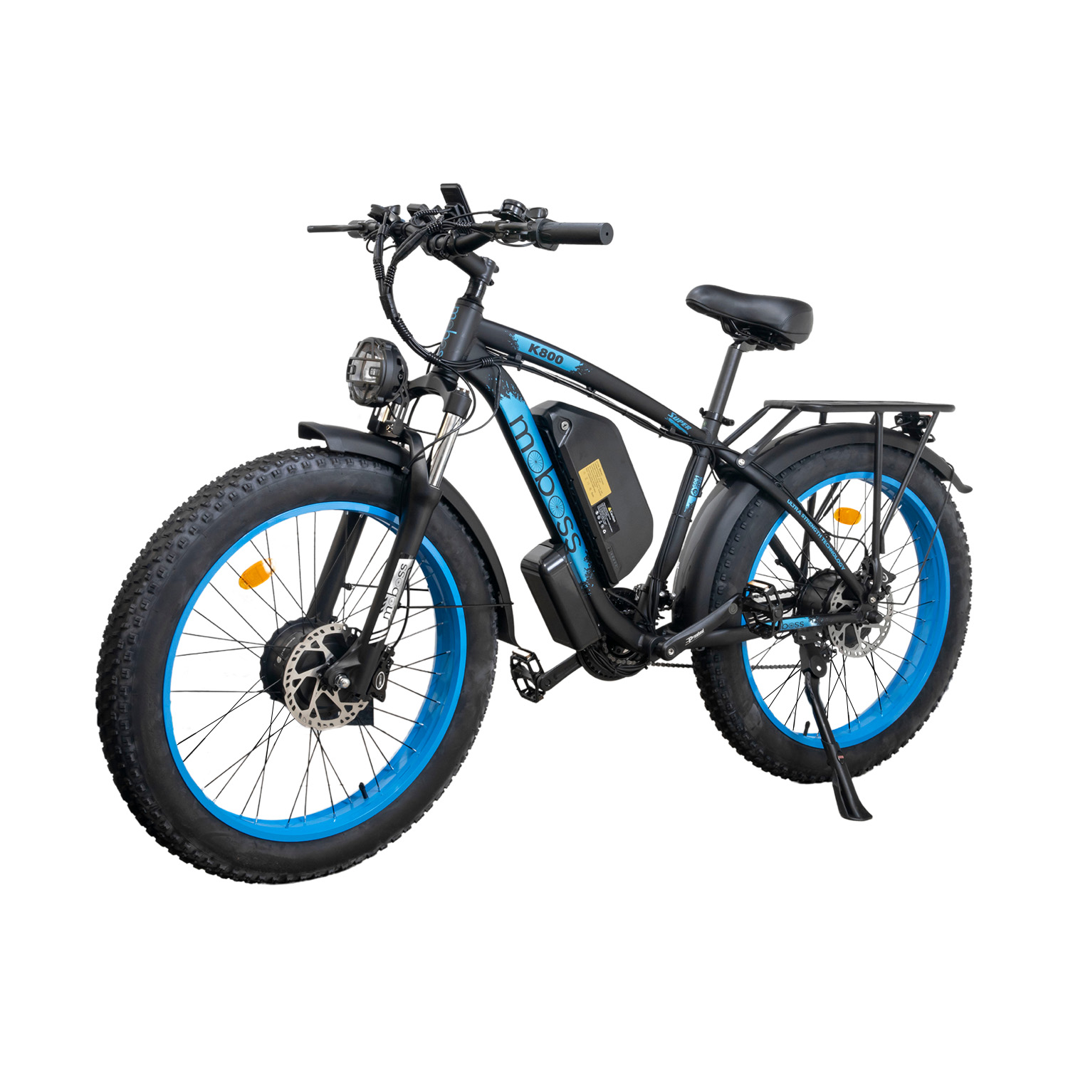 Bicicleta Eléctrica Moboss K800 Azul Mtb Fatbike 1000w X 2 26''