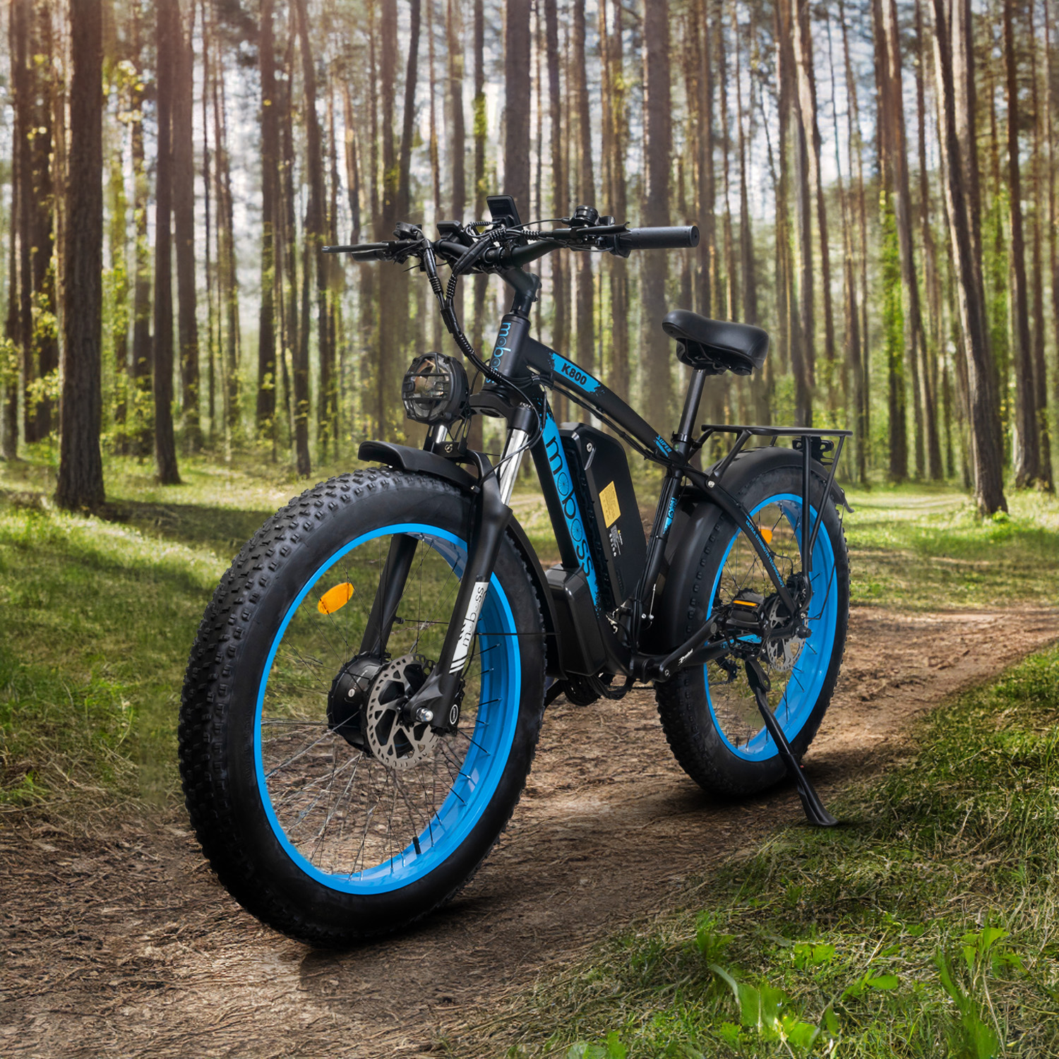 Foto 8 pulgar | Bicicleta Eléctrica Moboss K800 Azul Mtb Fatbike 1000w X 2 26''