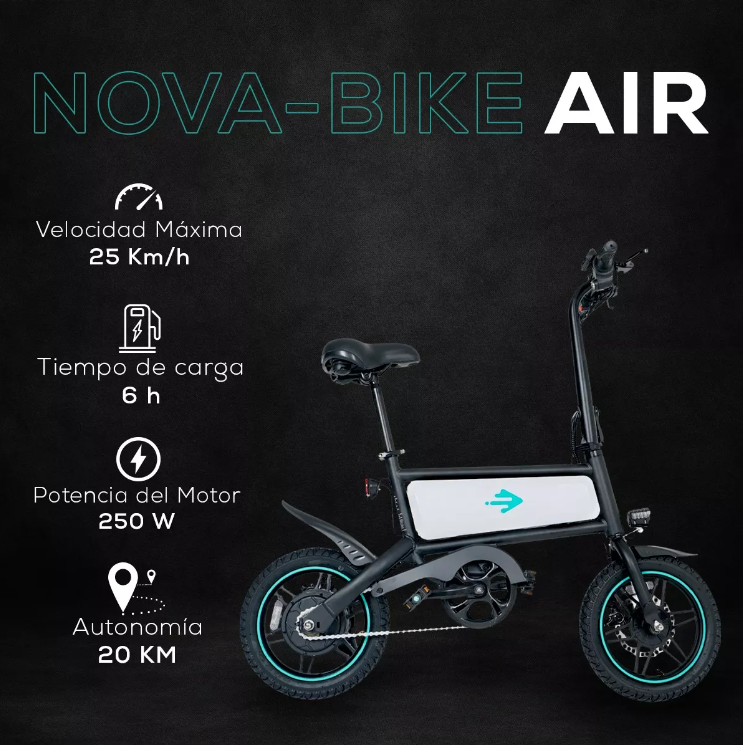 Foto 3 pulgar | Bicicleta Novaride Air Nrbb100 Blanco Eléctrico