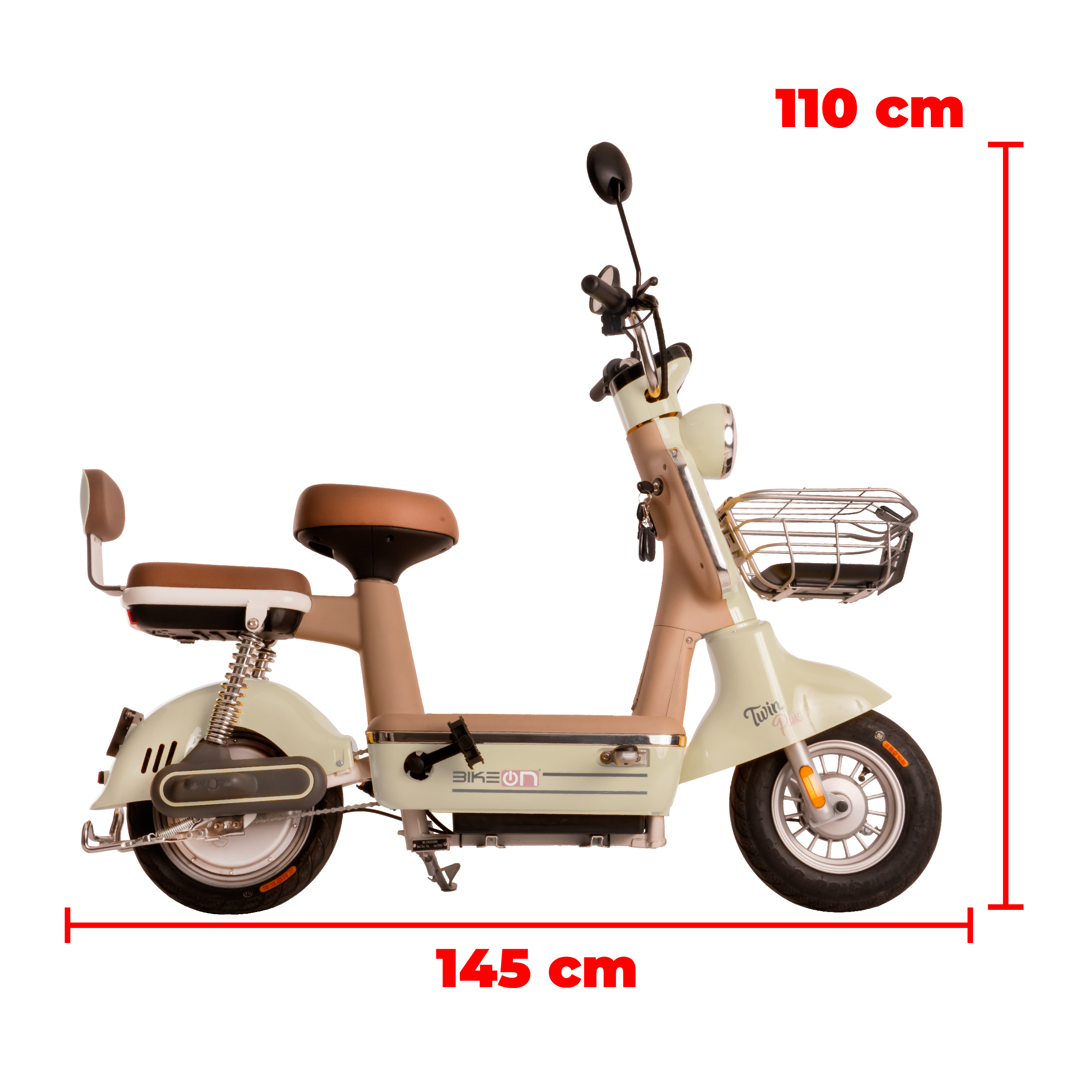 Foto 4 pulgar | Bicimoto Eléctrica Twin Plus Color Beige, Bikeon