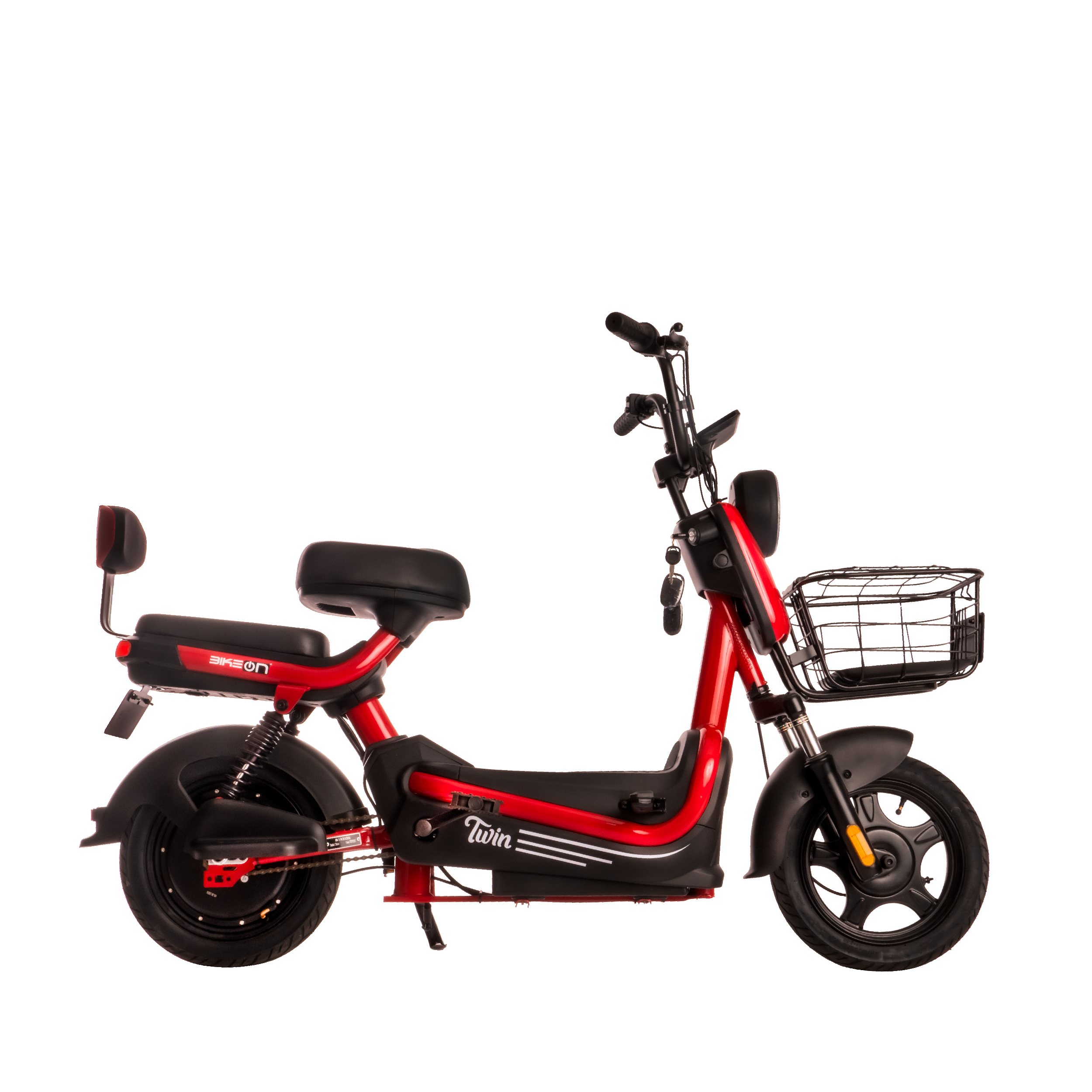 Bicimoto Eléctrica Twin Roja Blanca Bikeon