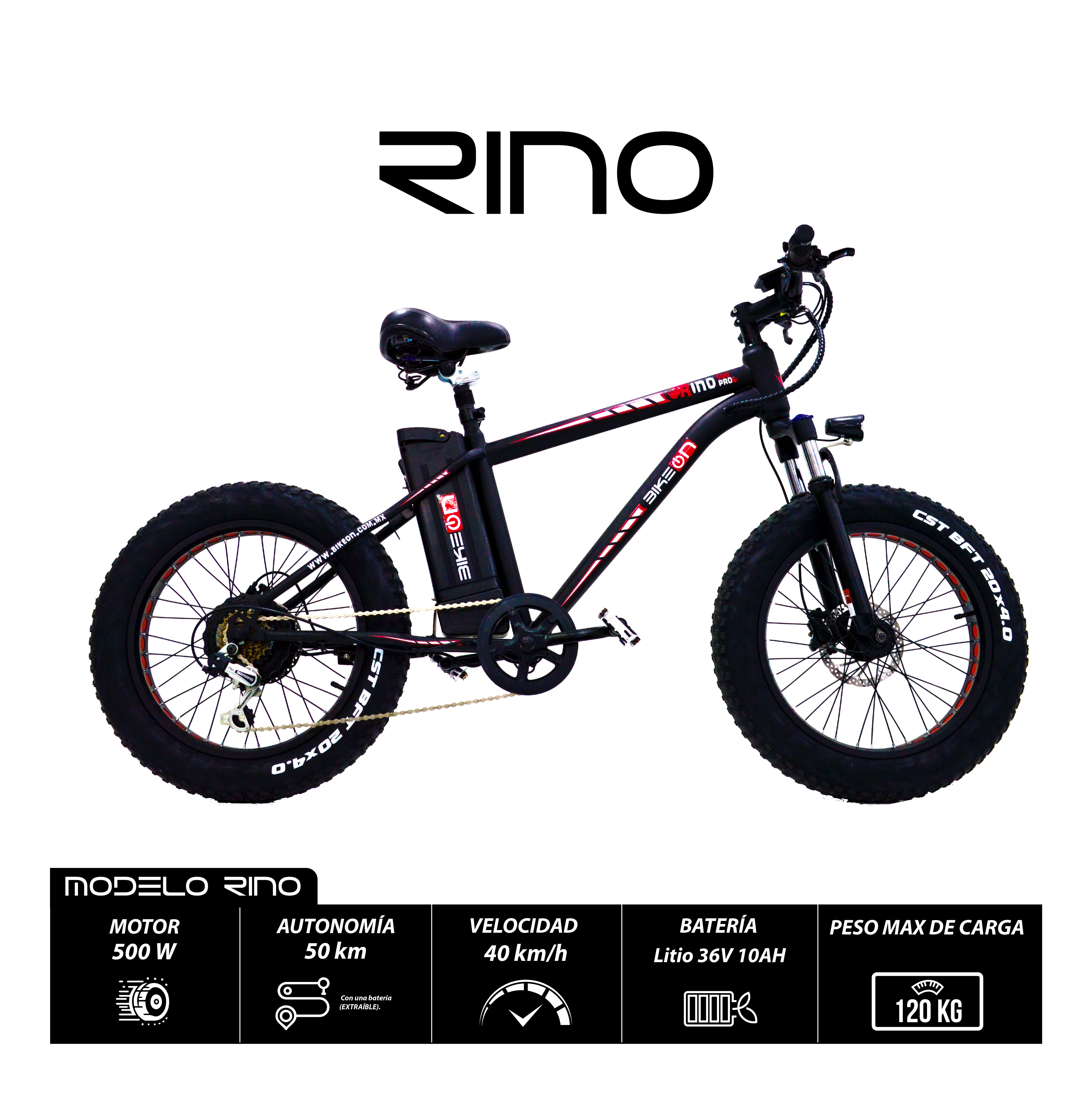 Foto 3 pulgar | Bicicleta Eléctrica Rino 500 Pro Bikeon