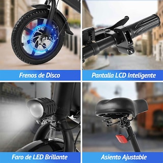 Foto 6 | Bicicleta Eléctrica Dyu C3 14” 25km/h E-bike Plegable para Adultos