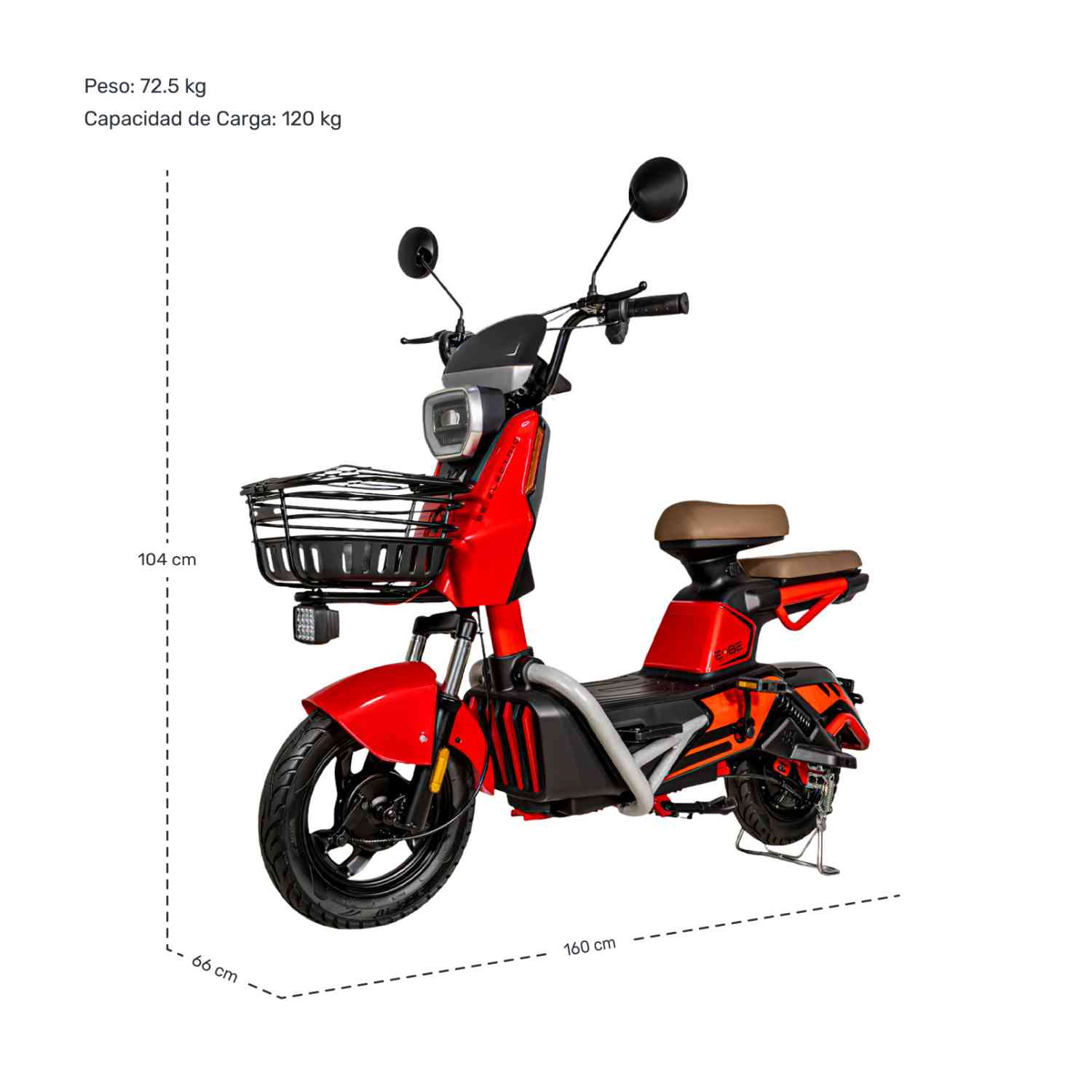Foto 8 pulgar | Bici Scooter Electrica 3 Vel 55km/h 800w 60v Rojo Bizmo