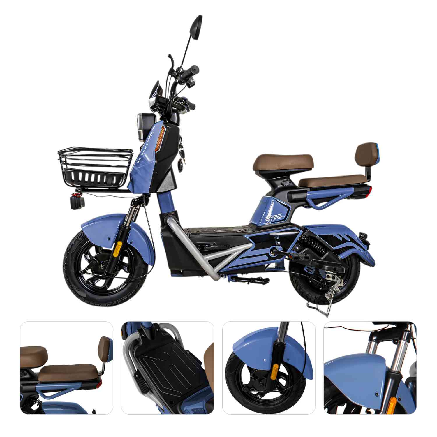 Foto 7 pulgar | Bici Scooter Eléctrica 3 Vel 55km/h 800w 60v Azul Bizmo