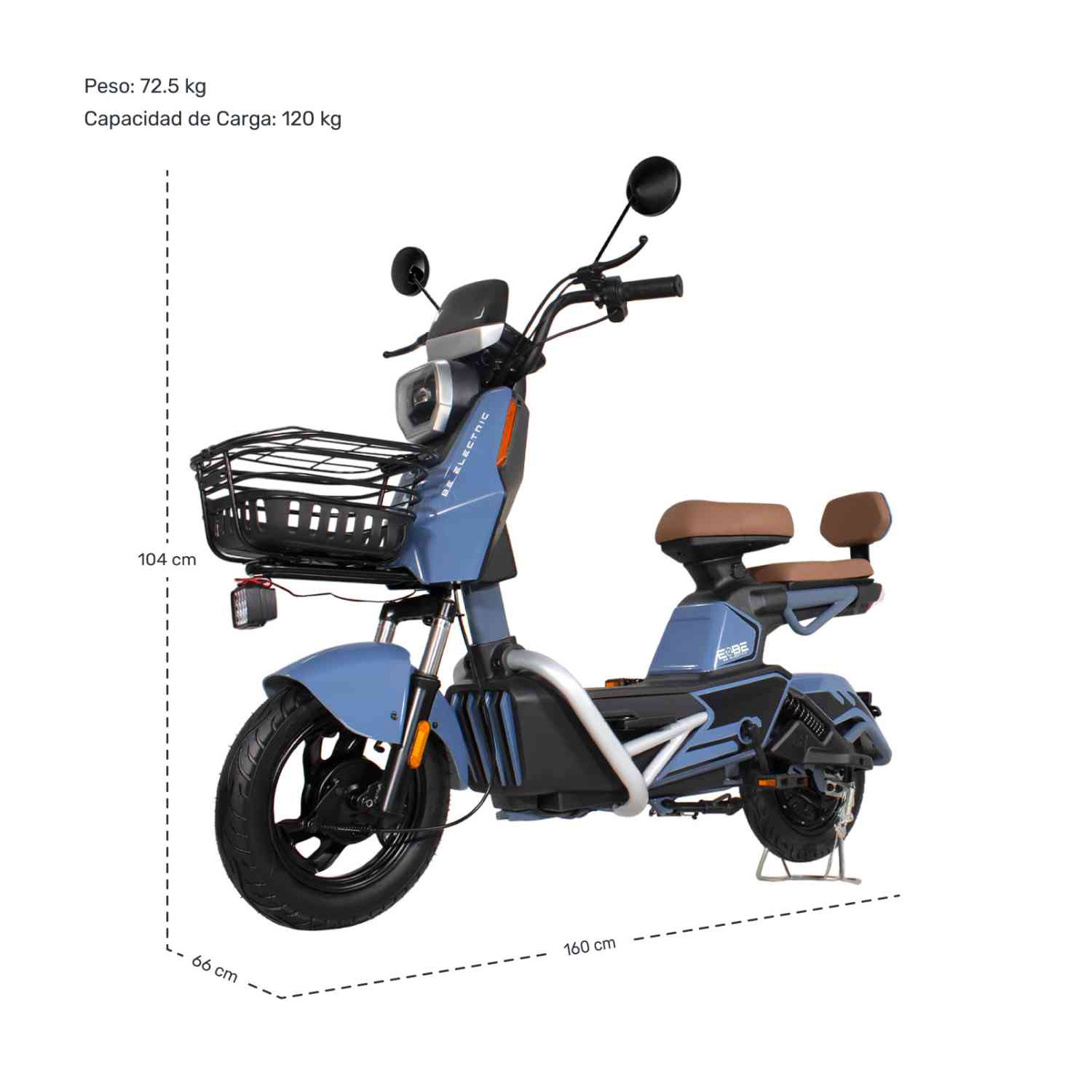 Foto 8 pulgar | Bici Scooter Eléctrica 3 Vel 55km/h 800w 60v Azul Bizmo