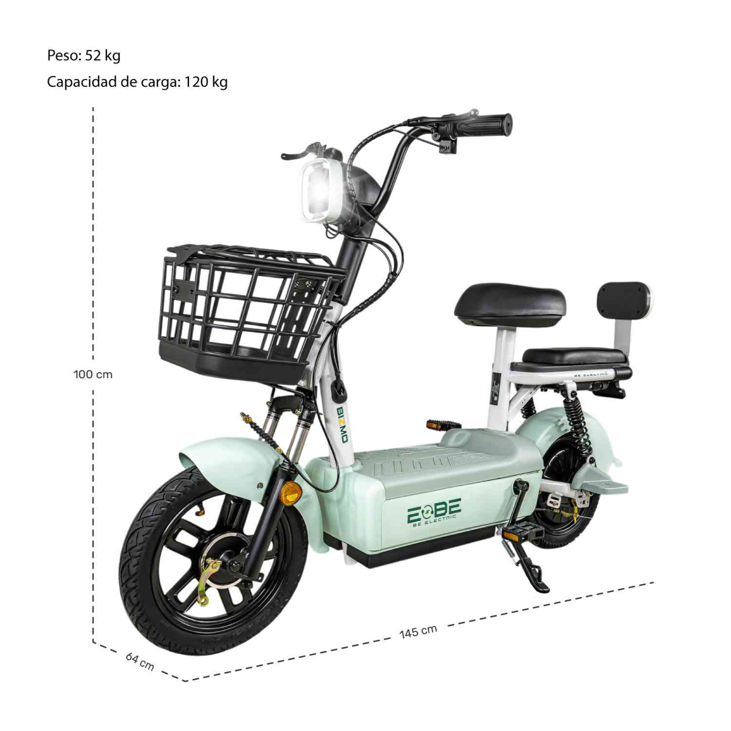 Foto 7 | Bicleta Electrica Bicimoto 350w 12v 25km/h Luces Full Led Menta Bizmo