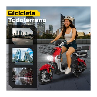 Foto 8 | Bicicleta Bicimoto Electrica 800w 60v 50km/h Luces Full Led Rojo Bizmo