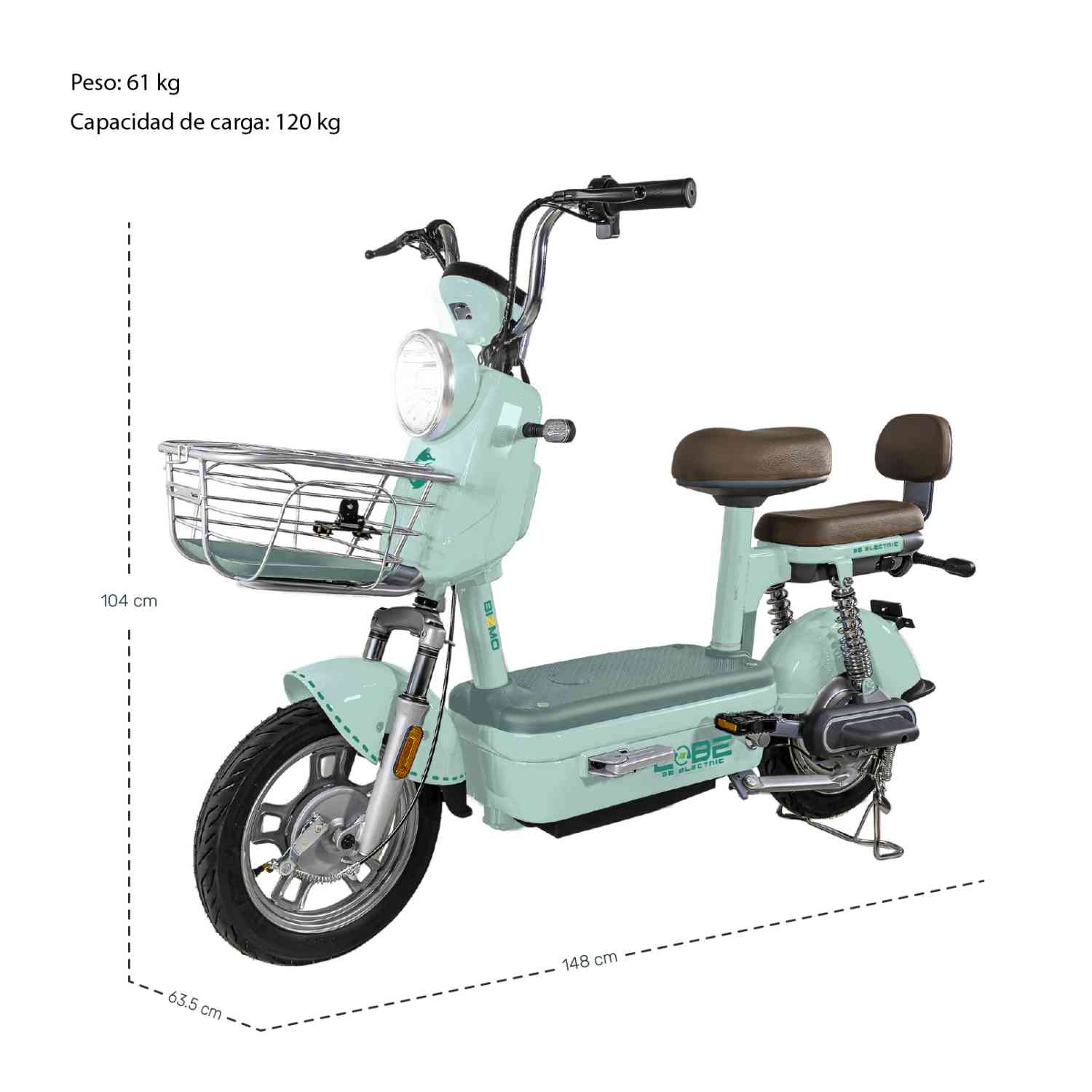 Foto 7 pulgar | Bicicleta Electrica Bicimoto 48v 35kml/h Luces Full Led Menta Bizmo