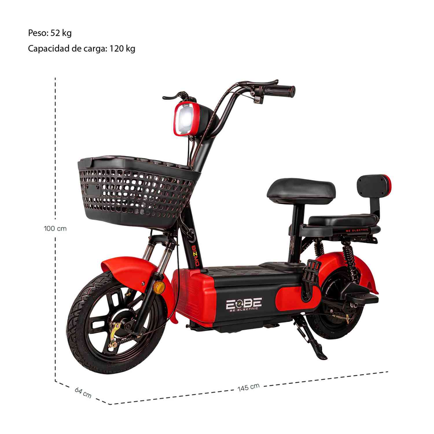 Foto 6 | Bicleta Electrica Bicimoto 350w 12v 25km/h Luces Full Led Negro Bizmo