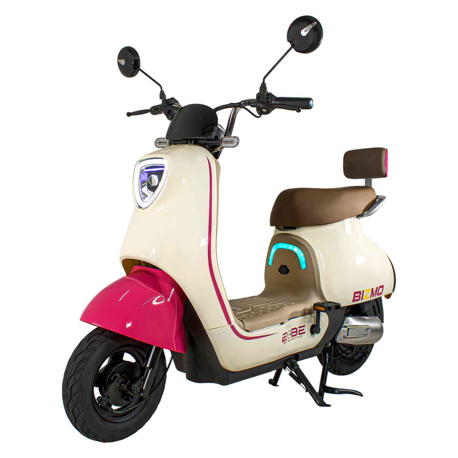 Bicleta Bicimoto Electrica 500w 48v 35km/h Luces Full Led Rosa Bizmo