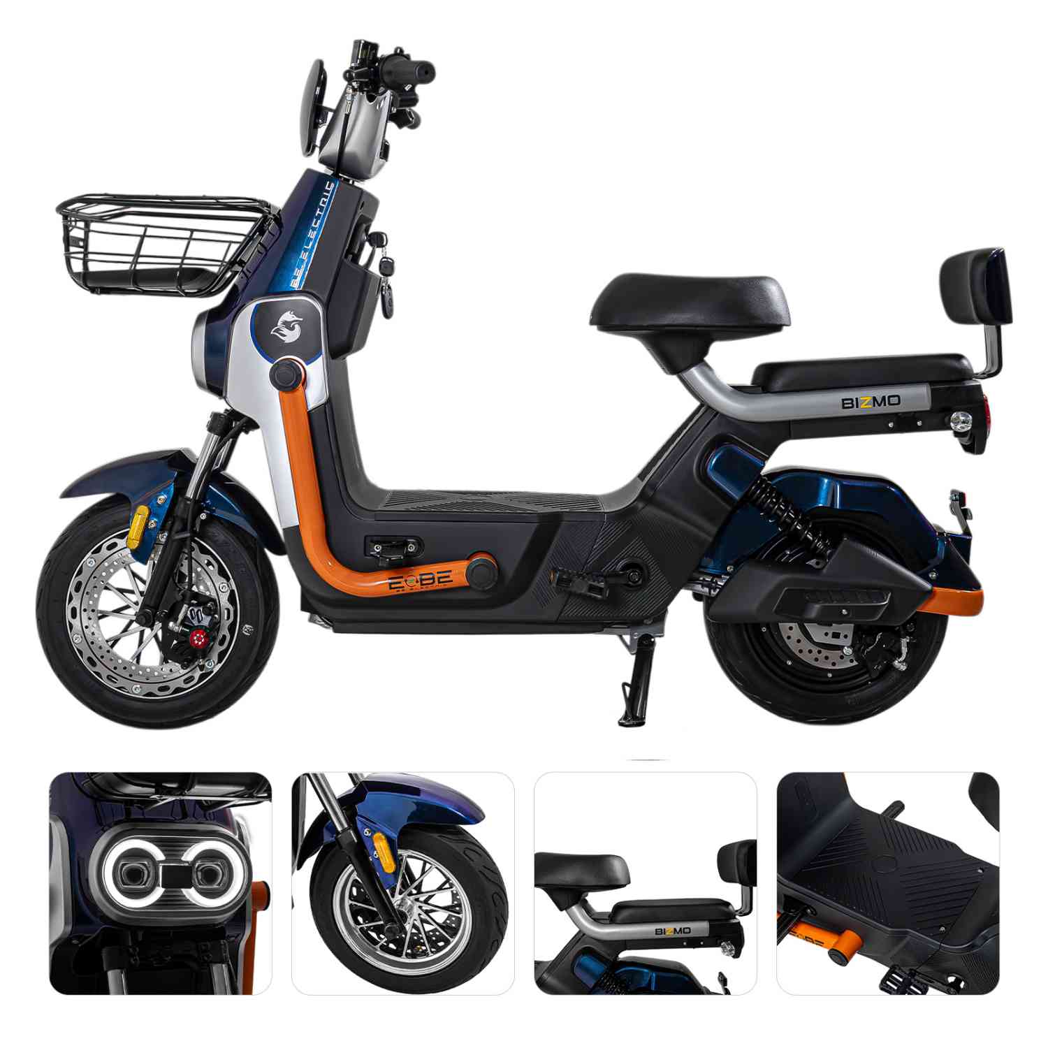 Foto 4 pulgar | Bicleta Bicimoto Electrica 800w 60v 50km/h Luces Full Led Azul Bizmo