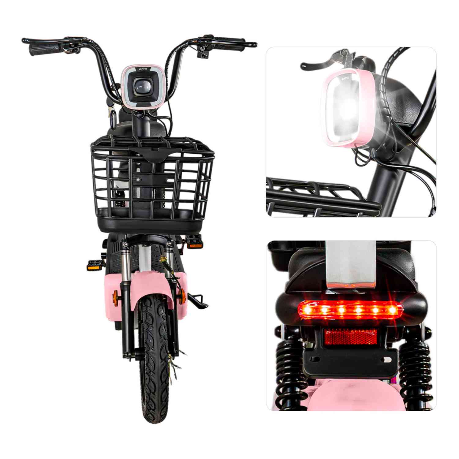Foto 4 pulgar | Bicleta Electrica Bicimoto 350w 12v 25km/h Luces Full Led Rosa Bizmo