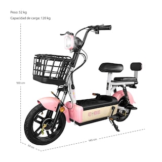 Foto 7 | Bicleta Electrica Bicimoto 350w 12v 25km/h Luces Full Led Rosa Bizmo