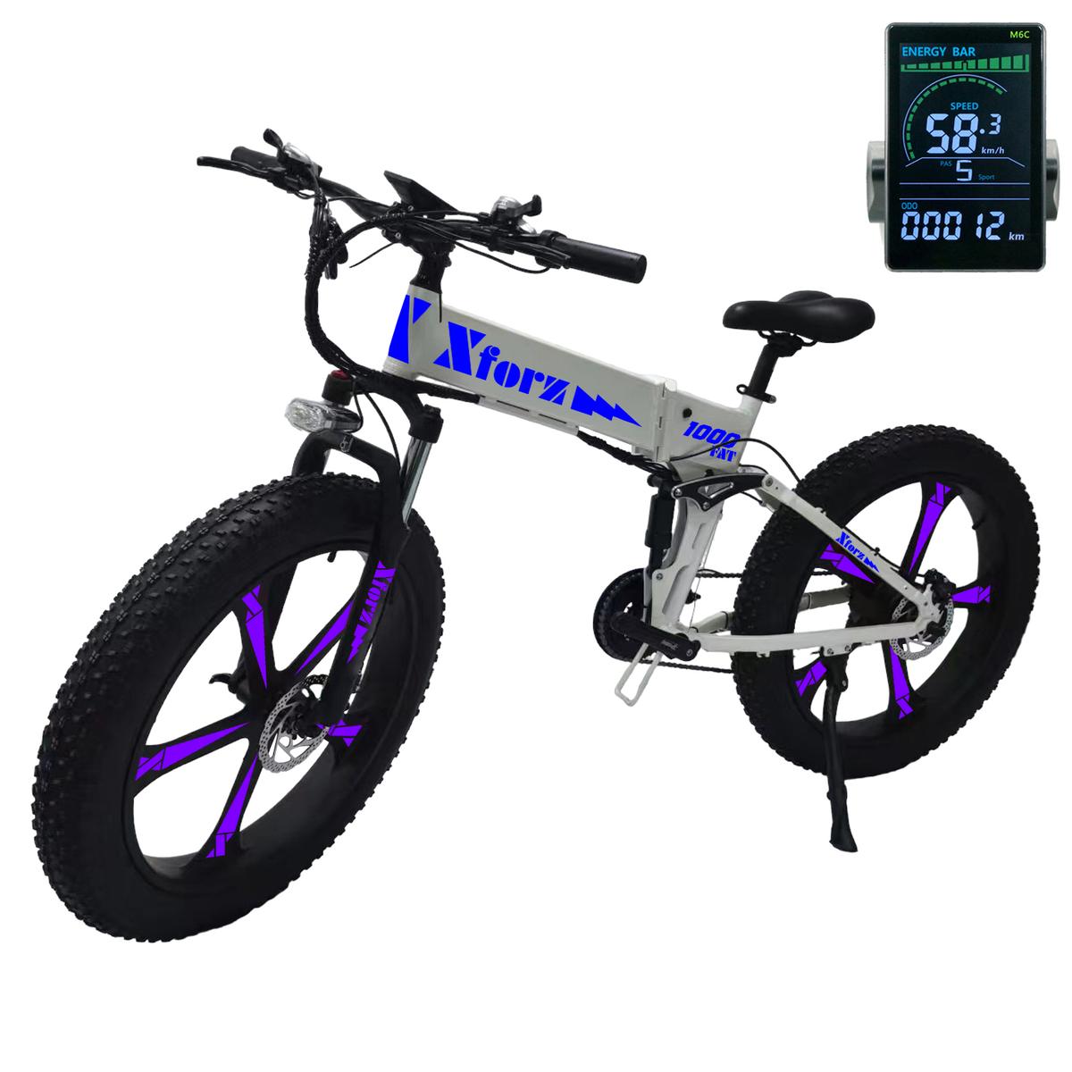 Foto 2 pulgar | Bicicleta Eléctrica Plegable Fat 1000 Lite con Pantalla Multicolor