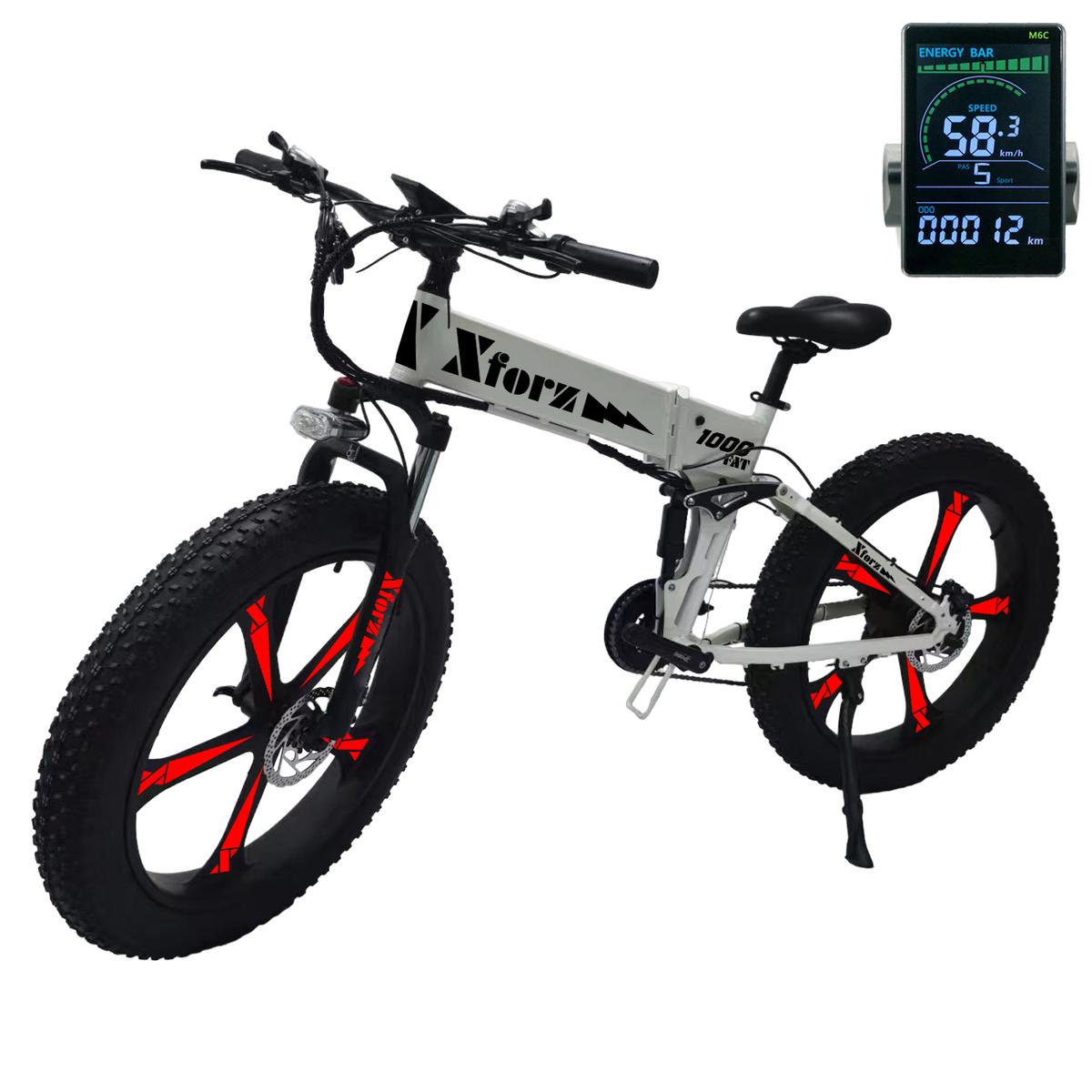Bicicleta Eléctrica Plegable Fat 1000 Lite con Pantalla Multicolor