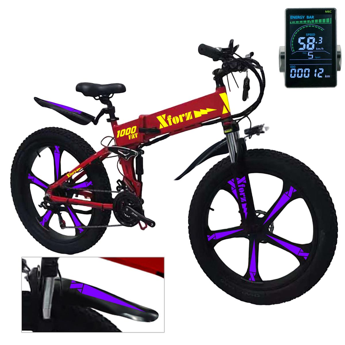 Bicicleta Eléctrica Ruedas Anchasventdepot Mxfrp-048 1 Pieza Multicolor