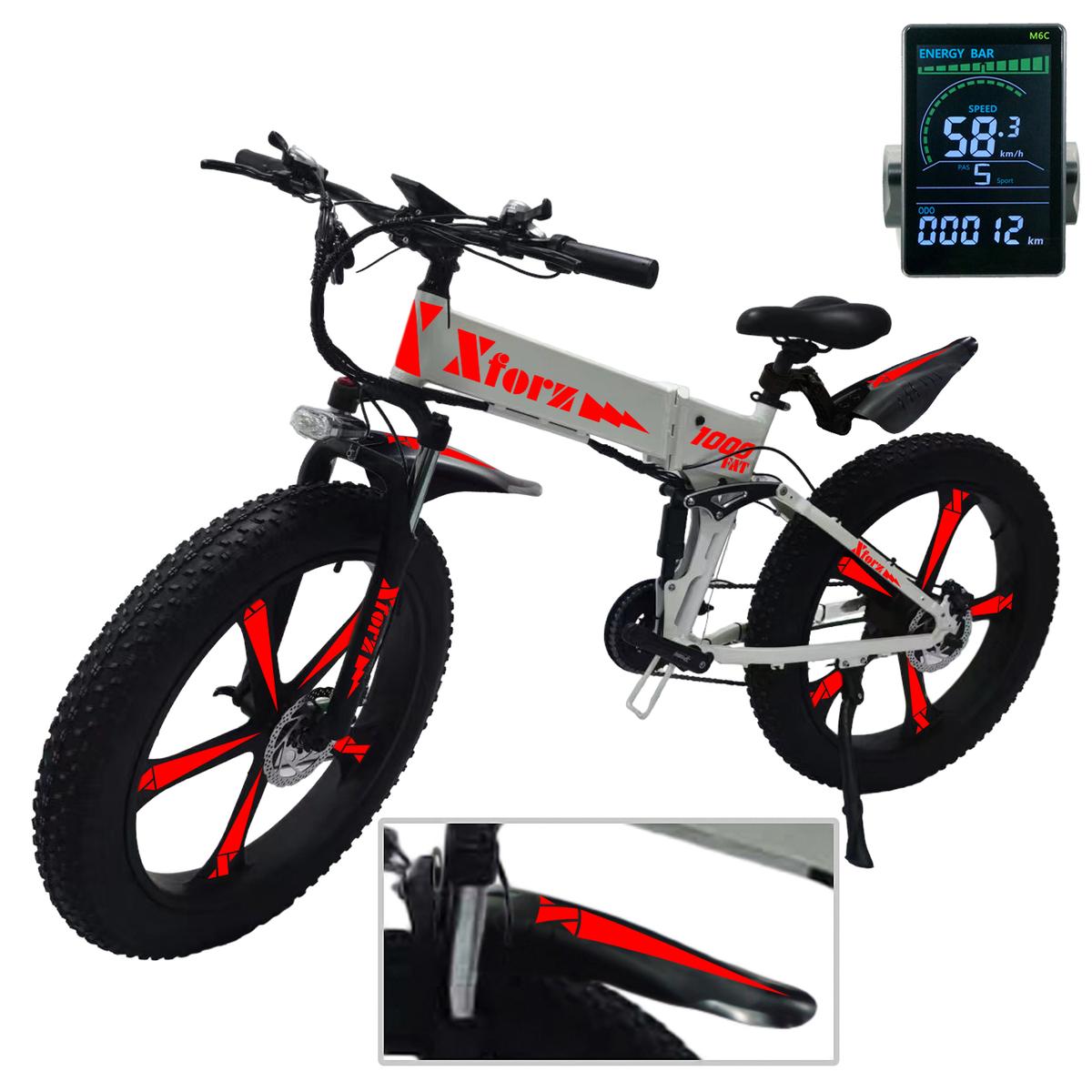 Foto 3 pulgar | Bicicleta Eléctrica Fat 1000 Pro White con Pantalla Multicolor y Diseño Plegable