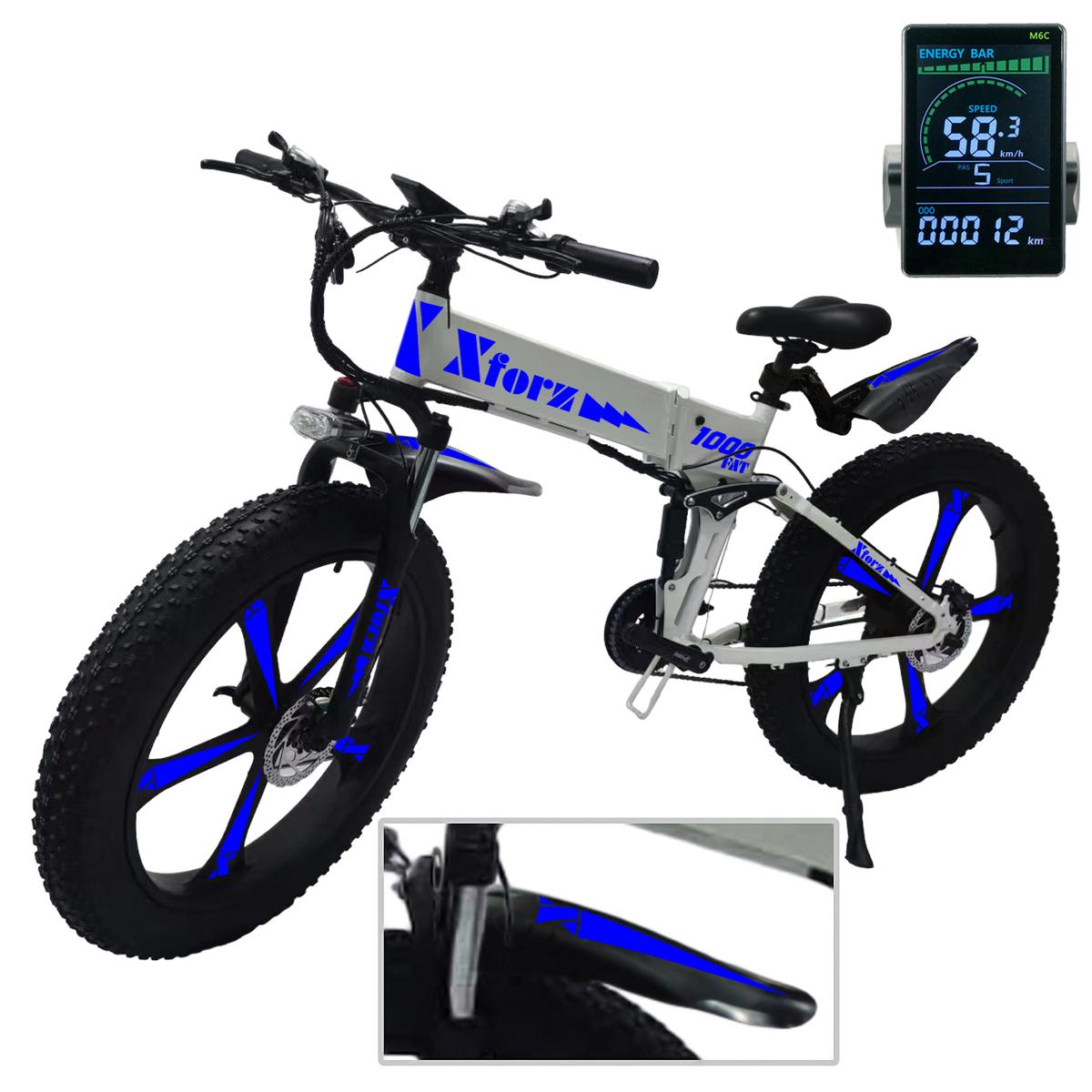 Bicicleta Eléctrica Todoterreno Fat 1000 Pro White con Pantalla Multicolor