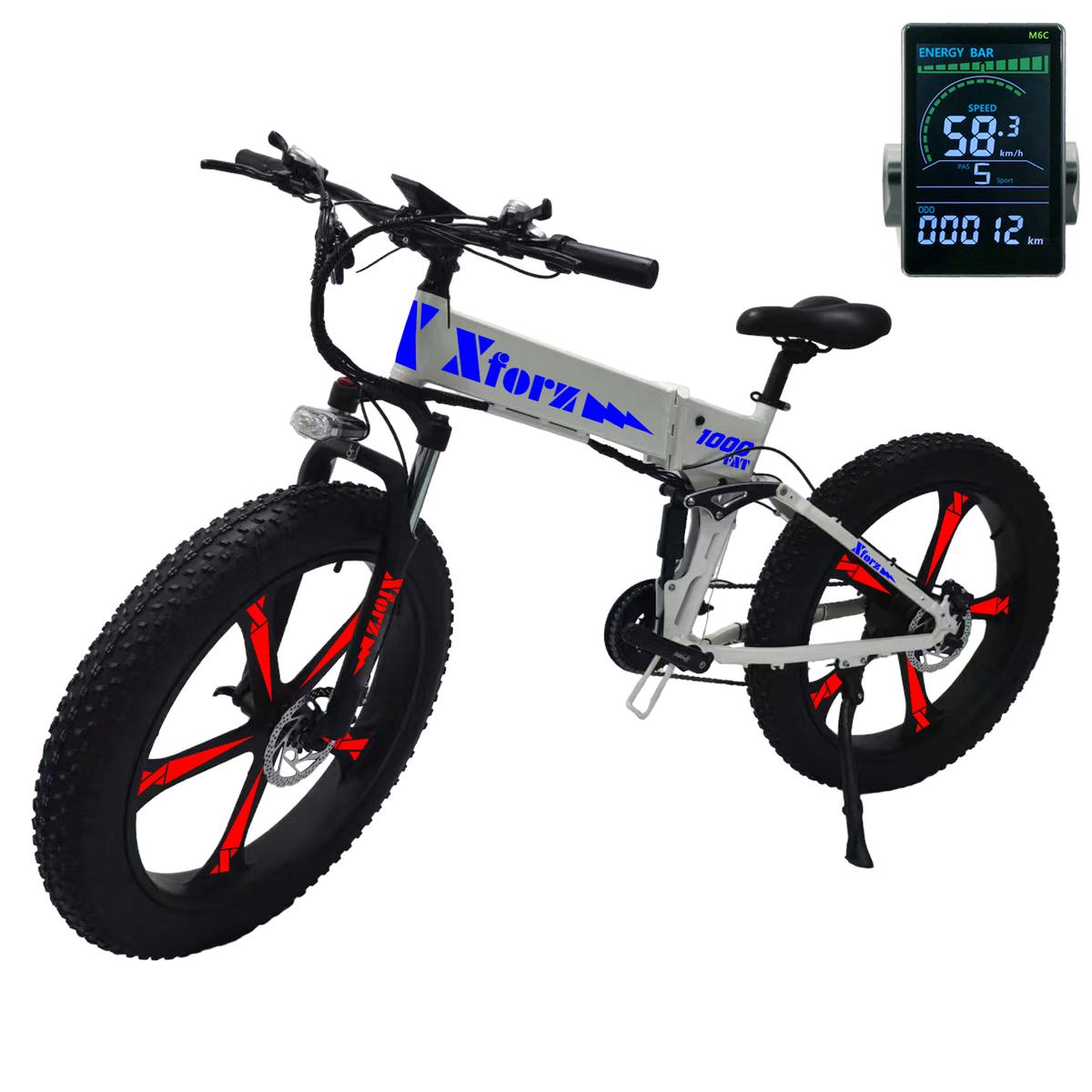 Bicicleta Eléctrica Fat 1000 Lite con Pantalla a Color y Diseño Plegable