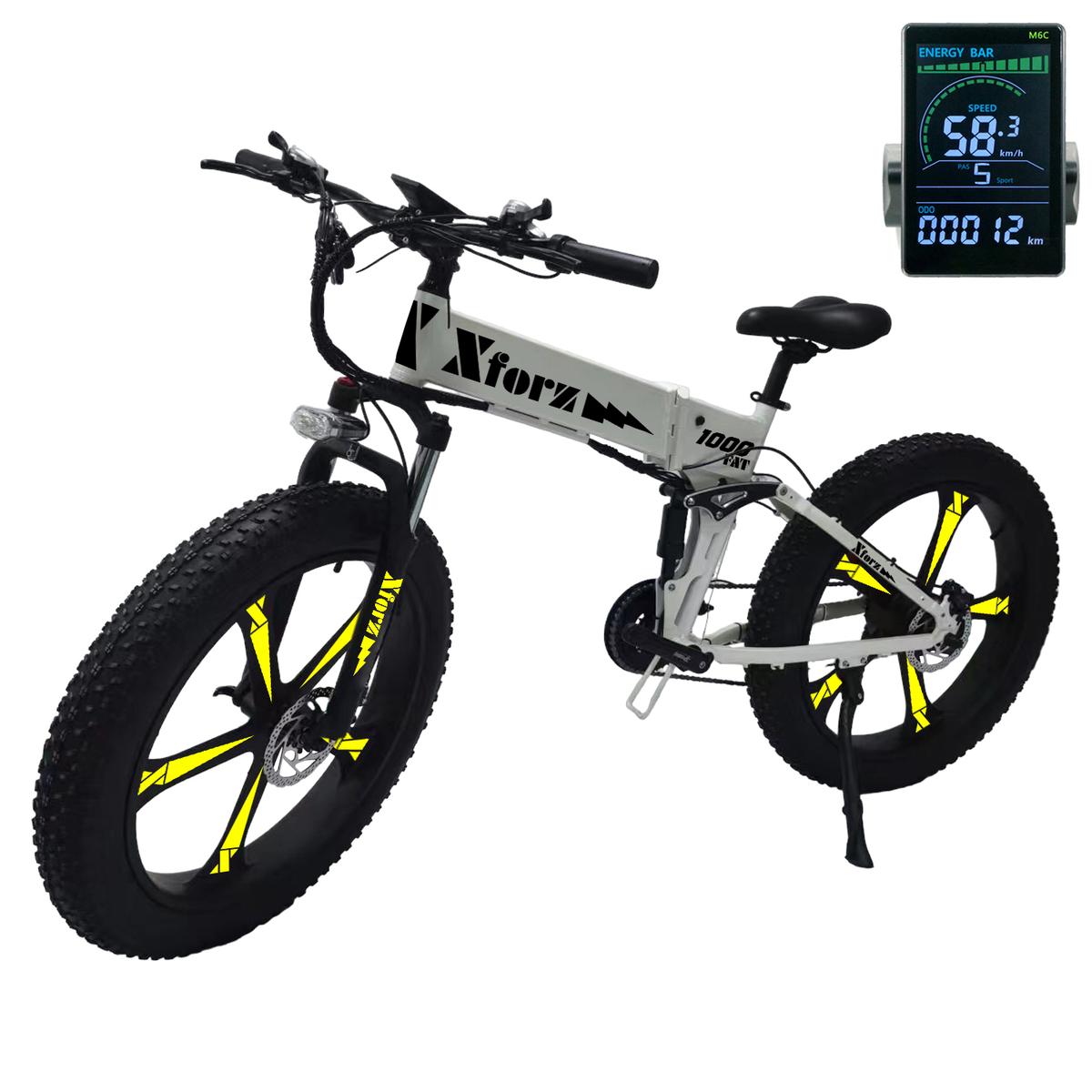 Bicicleta Eléctrica Fat 1000 Lite Plegable con Pantalla Multicolor