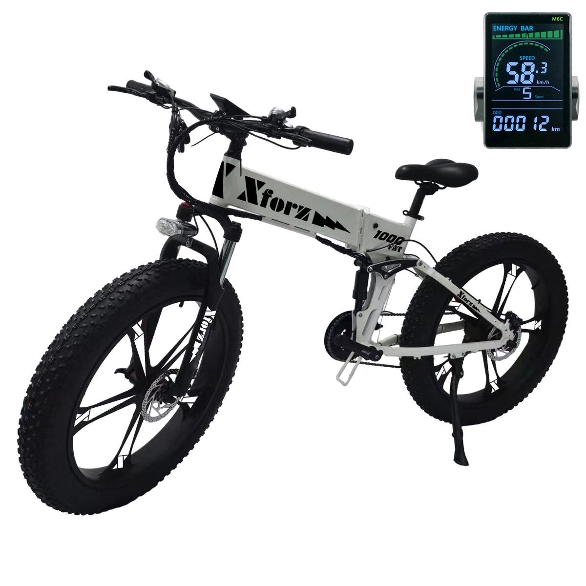Bicicleta Eléctrica Plegable Fat 1000 Lite con Pantalla Multicolor