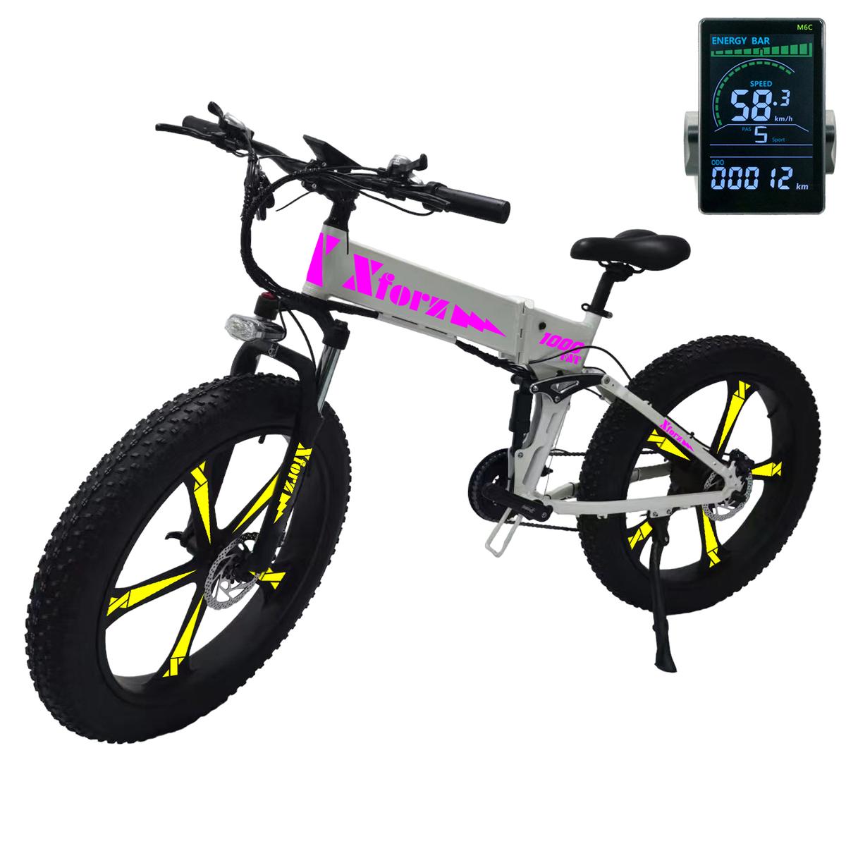 Bicicleta Eléctrica Plegable Fat 1000 Lite con Pantalla Multicolor