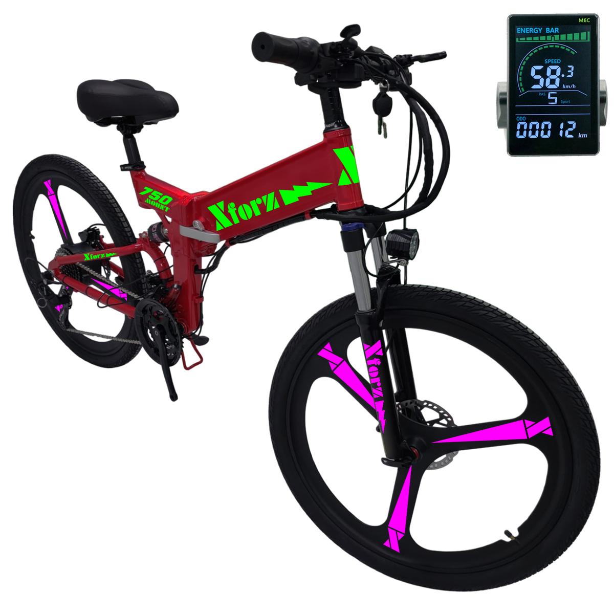 Bici Eléctrica Plegable de Aluminio VentDepot MXMLJ-027 1 Pieza Multicolor