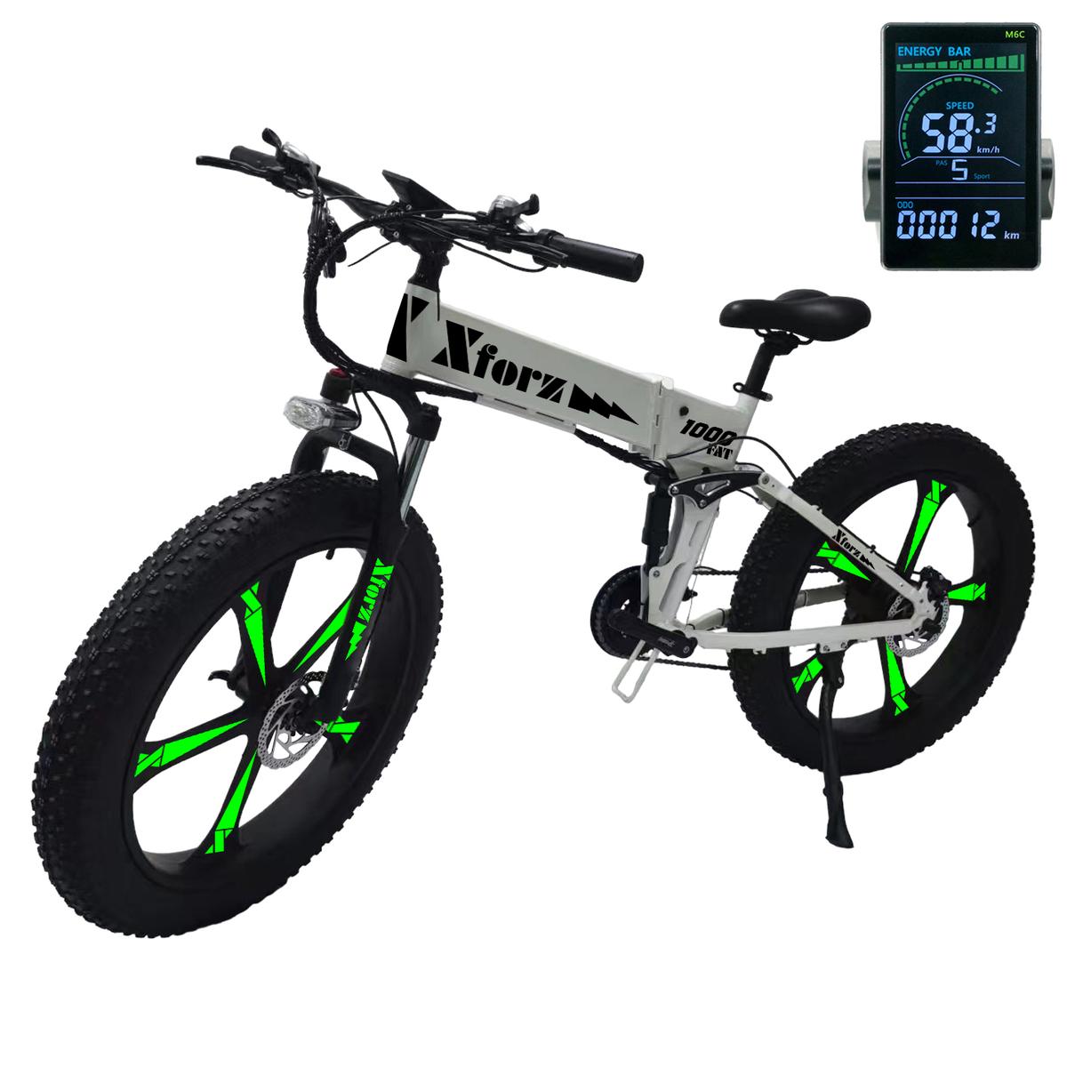 Bicicleta Eléctrica plegable Fat 1000 Lite con Pantalla Multicolor y Neumáticos de 26”