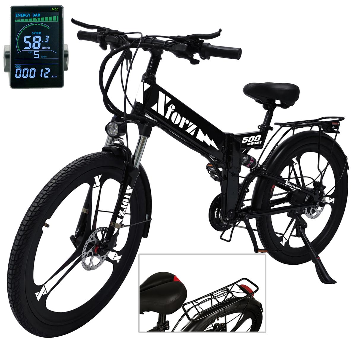 Bicicleta Eléctrica con Pantalla Ventdepot Negro