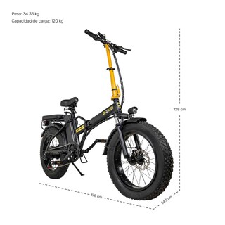 Foto 7 | Bicicleta Eléctrica Plegable Centurfit 48v 350v 7 Velocidades 32 km/h Negro E-BE