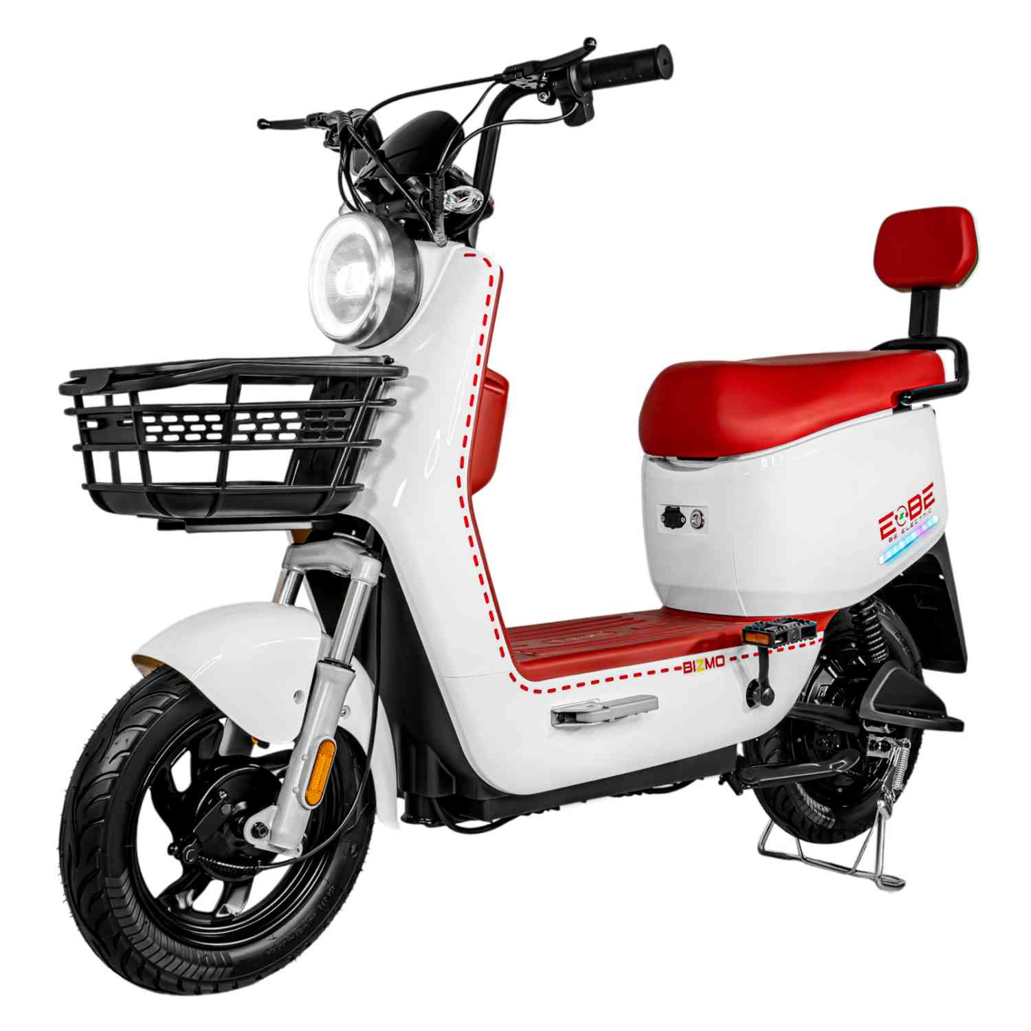 Bicicleta Eléctrica Bizmo Luz Led Scooter 50 km/h 3 Velocidades Rojo