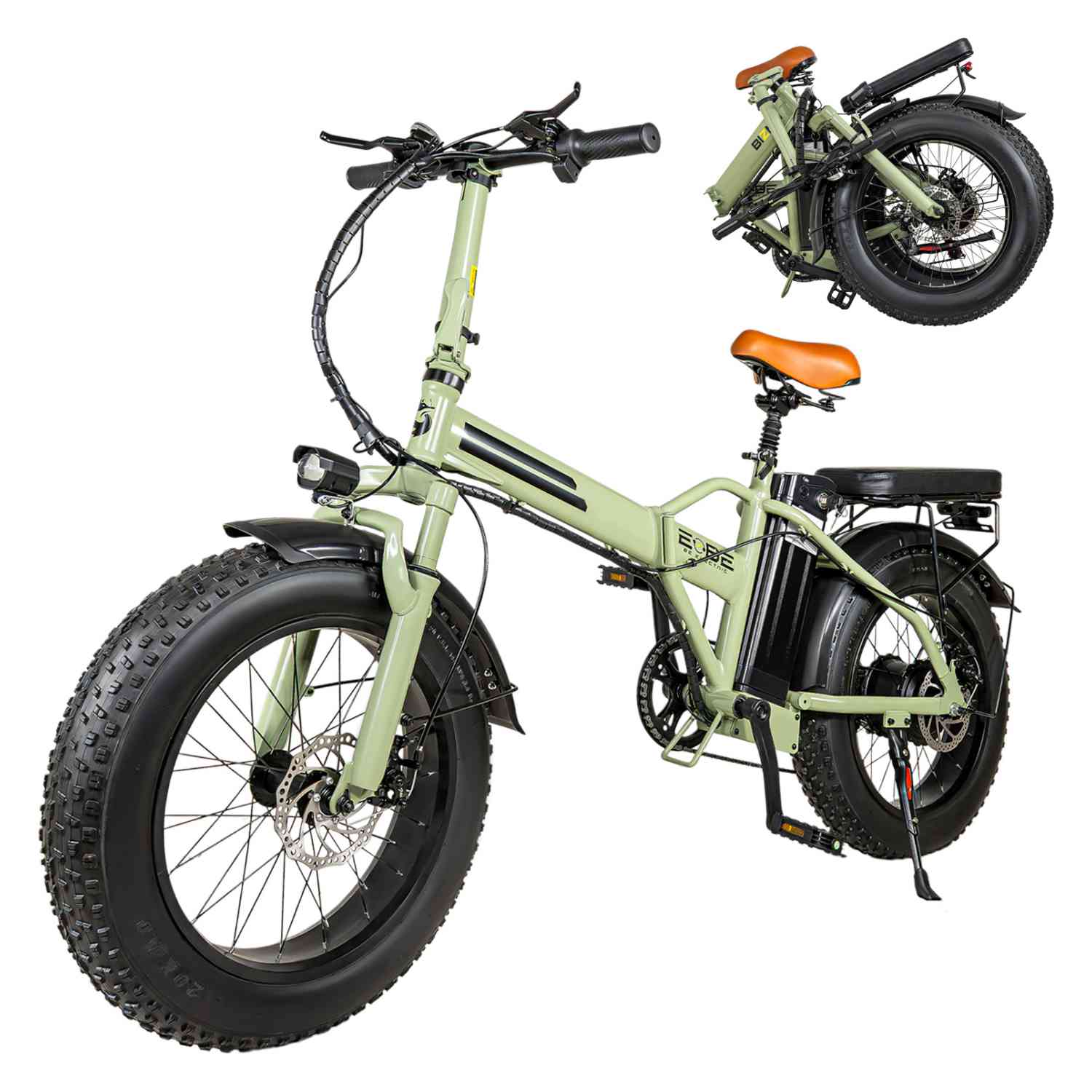 Bicicleta Electrica Plegable 48v 350v 7 Velocidades 32km/h Verde E-be