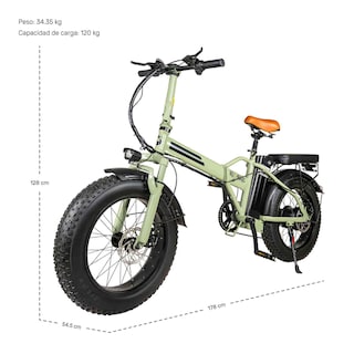 Foto 8 | Bicicleta Electrica Plegable 48v 350v 7 Velocidades 32km/h Verde E-be