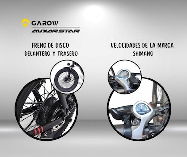 Foto 3 | Bicicleta Electrica Plegable Autonomia 40km Asistencia 100km velocidad 32km 48v 13ah Adultos Negro Garow