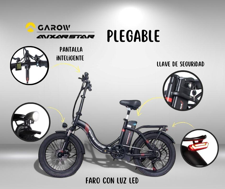 Foto 5 pulgar | Bicicleta Electrica Plegable Autonomia 40km Asistencia 100km velocidad 32km  48v 13ah Adultos Negro Garow