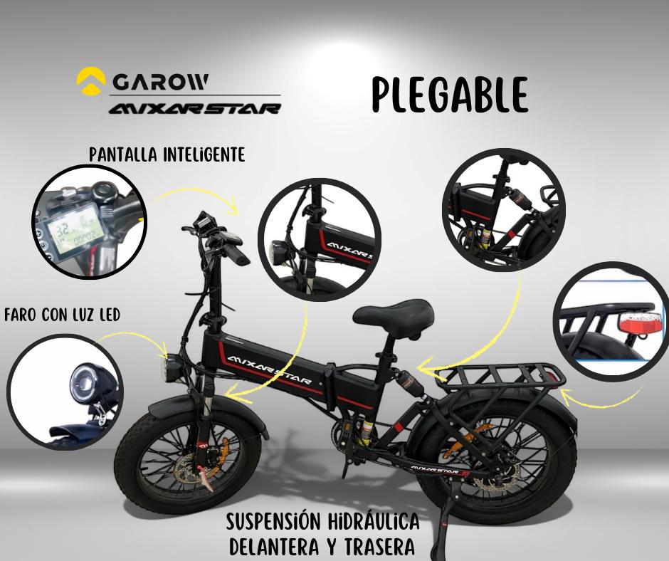 Foto 6 pulgar | Bicicleta Eléctrica Plegable Garow 48v 13ah 500w Mx20 Plegable Velocidades Shimano