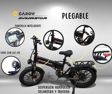 Foto 5 | Bicicleta Eléctrica Plegable Garow 48v 13ah 500w Mx20 Plegable Velocidades Shimano