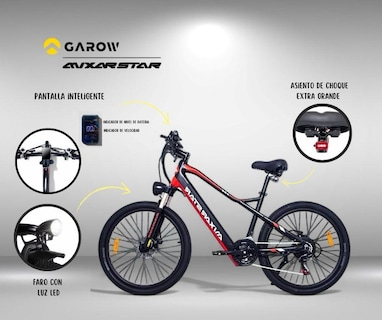 Foto 4 | Bicicleta Eléctrica Montaña MX17 Garow 500W 48V 13Ah 7 Velocidades Freno Disco Autonomía 100km