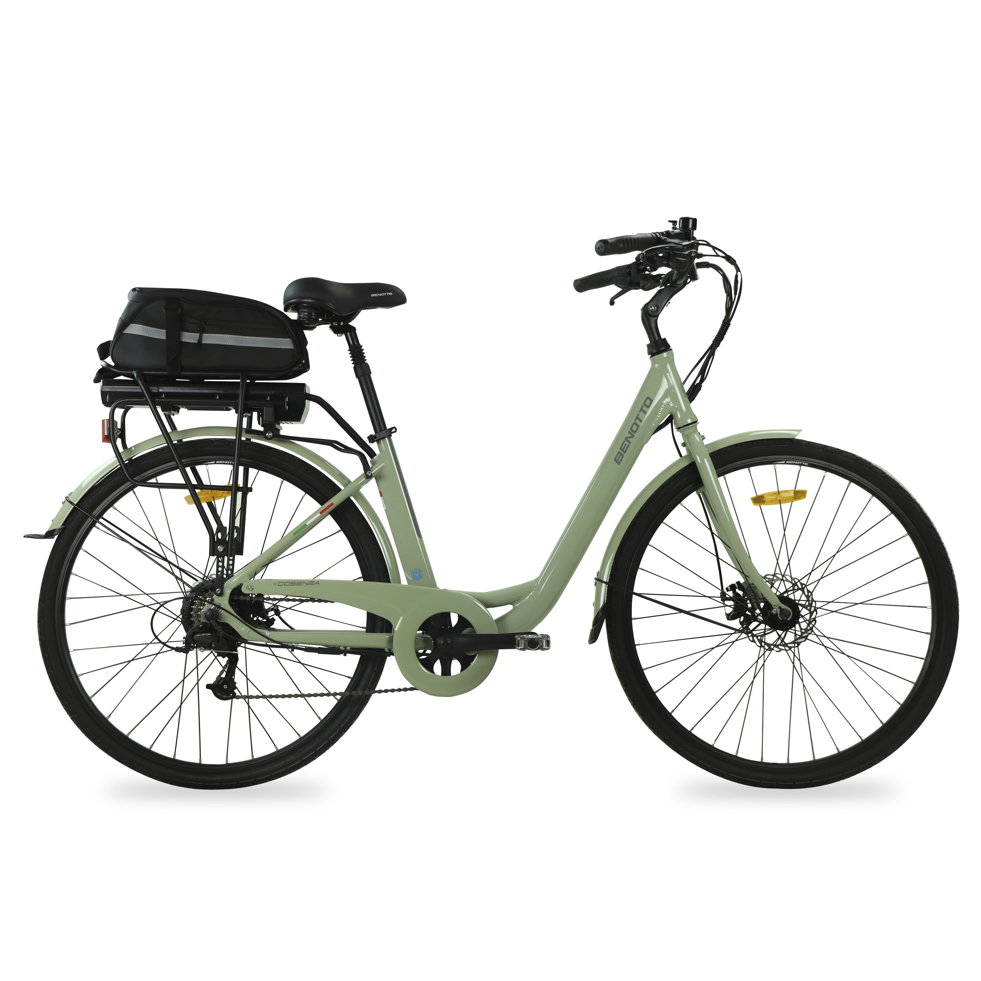 Foto 2 pulgar | Bicicleta Benotto City E@cosenza R700 7v. Unisex Electrica Frenos Doble Disco Mecanico Aluminio Gris Claro