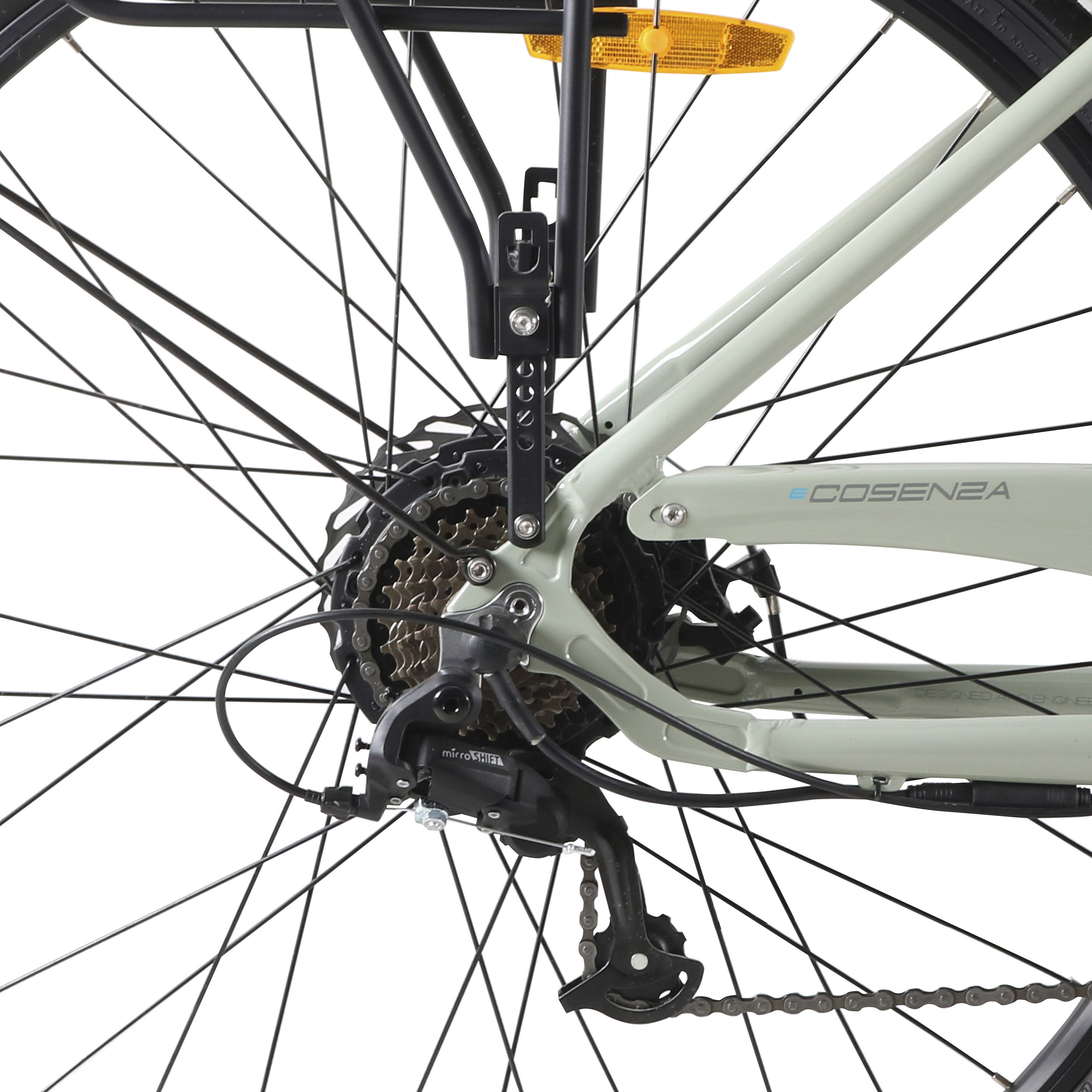 Foto 5 pulgar | Bicicleta Benotto City E@cosenza R700 7v. Unisex Electrica Frenos Doble Disco Mecanico Aluminio Gris Claro