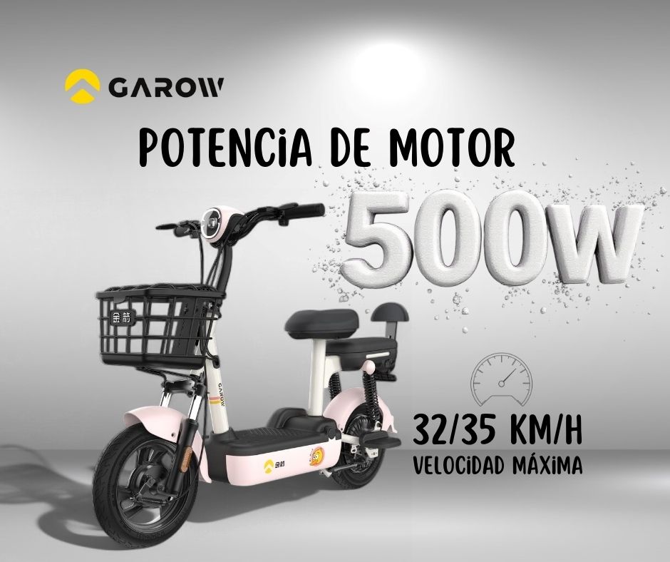 Foto 3 pulgar | Bicicleta Electrica 2 Personas Color Rosa Garow Motor 500w Velocidad 32/35km Autonomia 40/45km